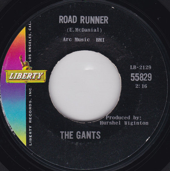 The Gants : Road Runner / My Baby Don't Care (7", Single, RE, Styrene, She)