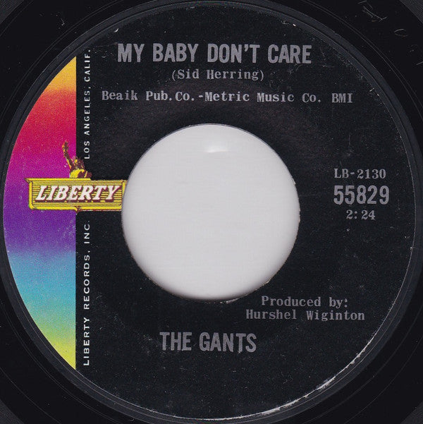 The Gants : Road Runner / My Baby Don't Care (7", Single, RE, Styrene, She)