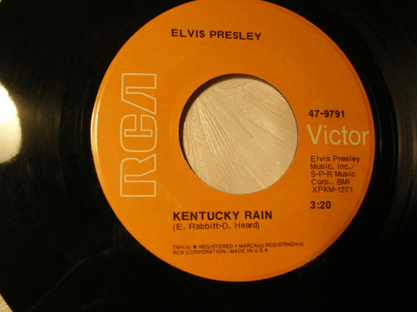Elvis Presley : Kentucky Rain / My Little Friend (7", Single, Roc)
