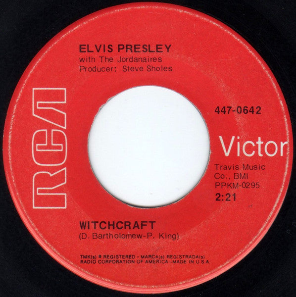 Elvis Presley With The Jordanaires : Bossa Nova Baby (7", Single, RE, Red)