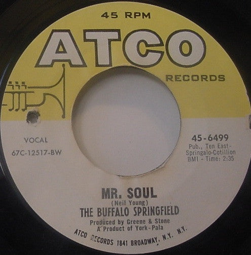 Buffalo Springfield : Bluebird / Mr. Soul (7", Single, Mono, Styrene, BW )