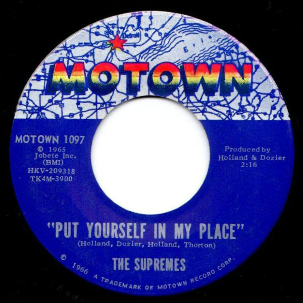 The Supremes : You Can't Hurry Love / Put Yourself In My Place (7", Roc)