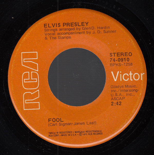 Elvis Presley : Fool / Steamroller Blues (7", Single, Ind)