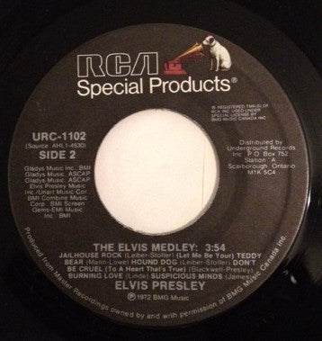 Elvis Presley : Such A Night / The Elvis Medley (7")