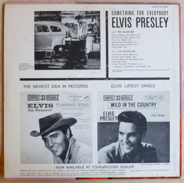 Elvis Presley : Something For Everybody (LP, Album, Mono, Roc)