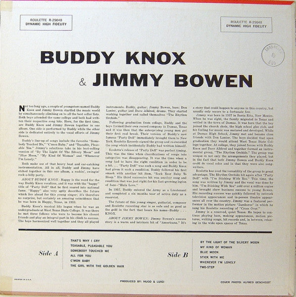 Buddy Knox & Jimmy Bowen : Buddy Knox & Jimmy Bowen (LP, Album, Mono)