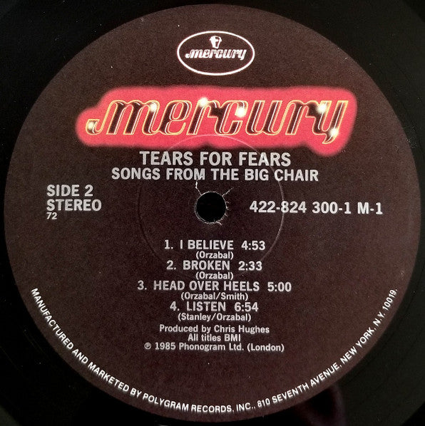 Tears For Fears : Songs From The Big Chair (LP, Album, PRC)