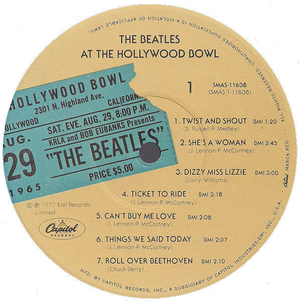 The Beatles : The Beatles At The Hollywood Bowl (LP, Album, RP, Win)