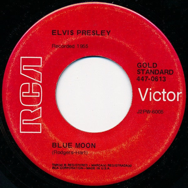 Elvis Presley : Blue Moon / Just Because (7", Single, RE)