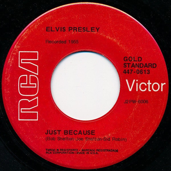 Elvis Presley : Blue Moon / Just Because (7", Single, RE)