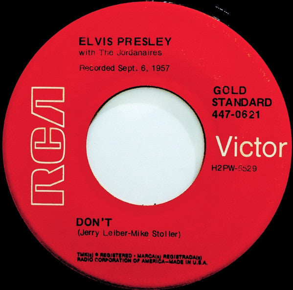 Elvis Presley With The Jordanaires : Don't (7", Single)