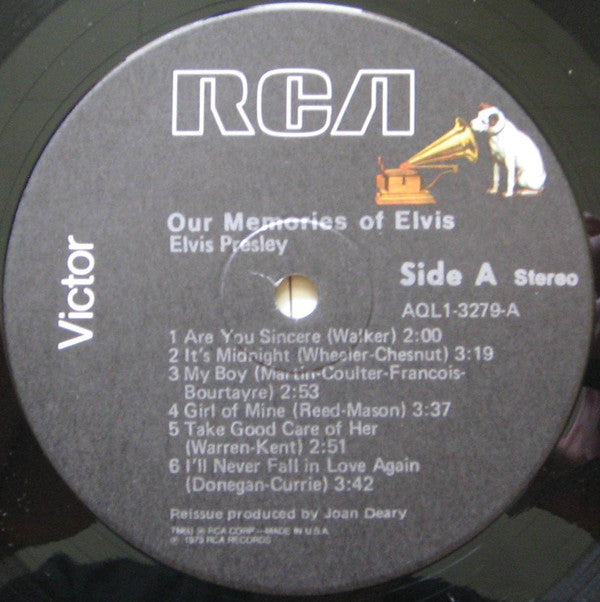 Elvis Presley : Our Memories Of Elvis (LP, Album, Ind)