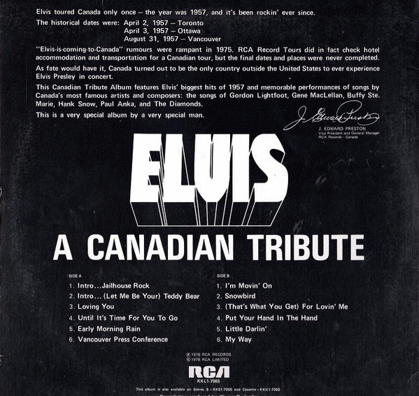 Elvis Presley : A Canadian Tribute (LP, Comp, Gol)