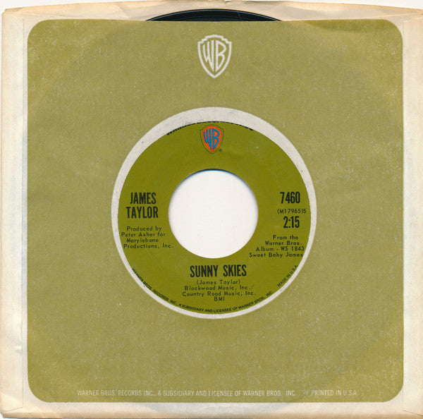 James Taylor (2) : Country Road / Sunny Skies (7", Single)