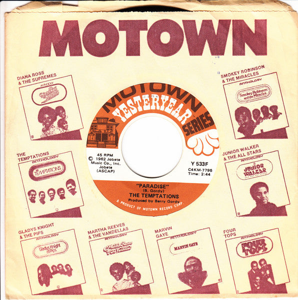 The Temptations : Paradise / Just My Imagination (Running Away With Me) (7", RE)