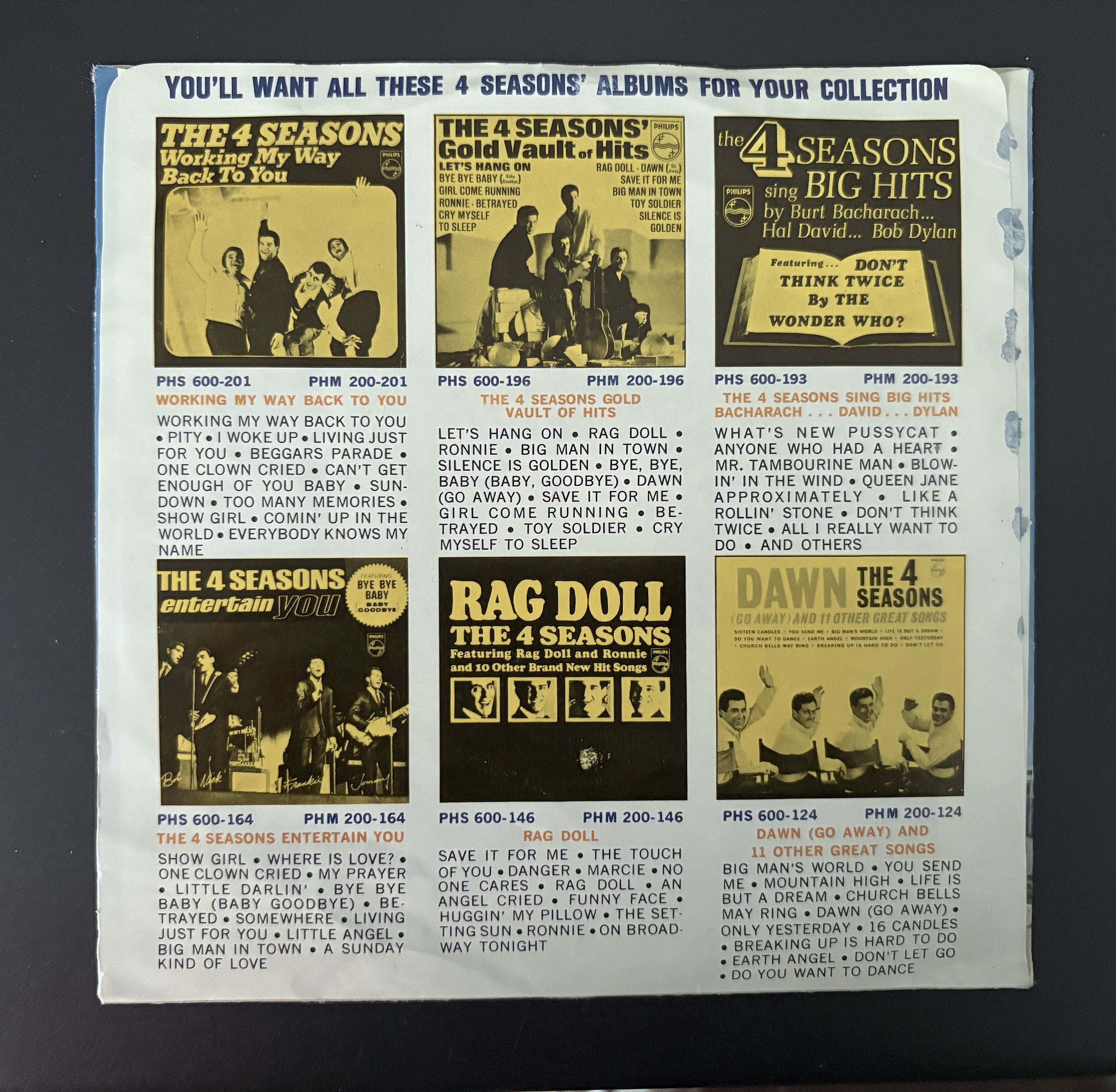 The 4 Seasons ‎– Opus 17 (Don't You Worry 'Bout Me) / Beggars Parade - 45 w\PS