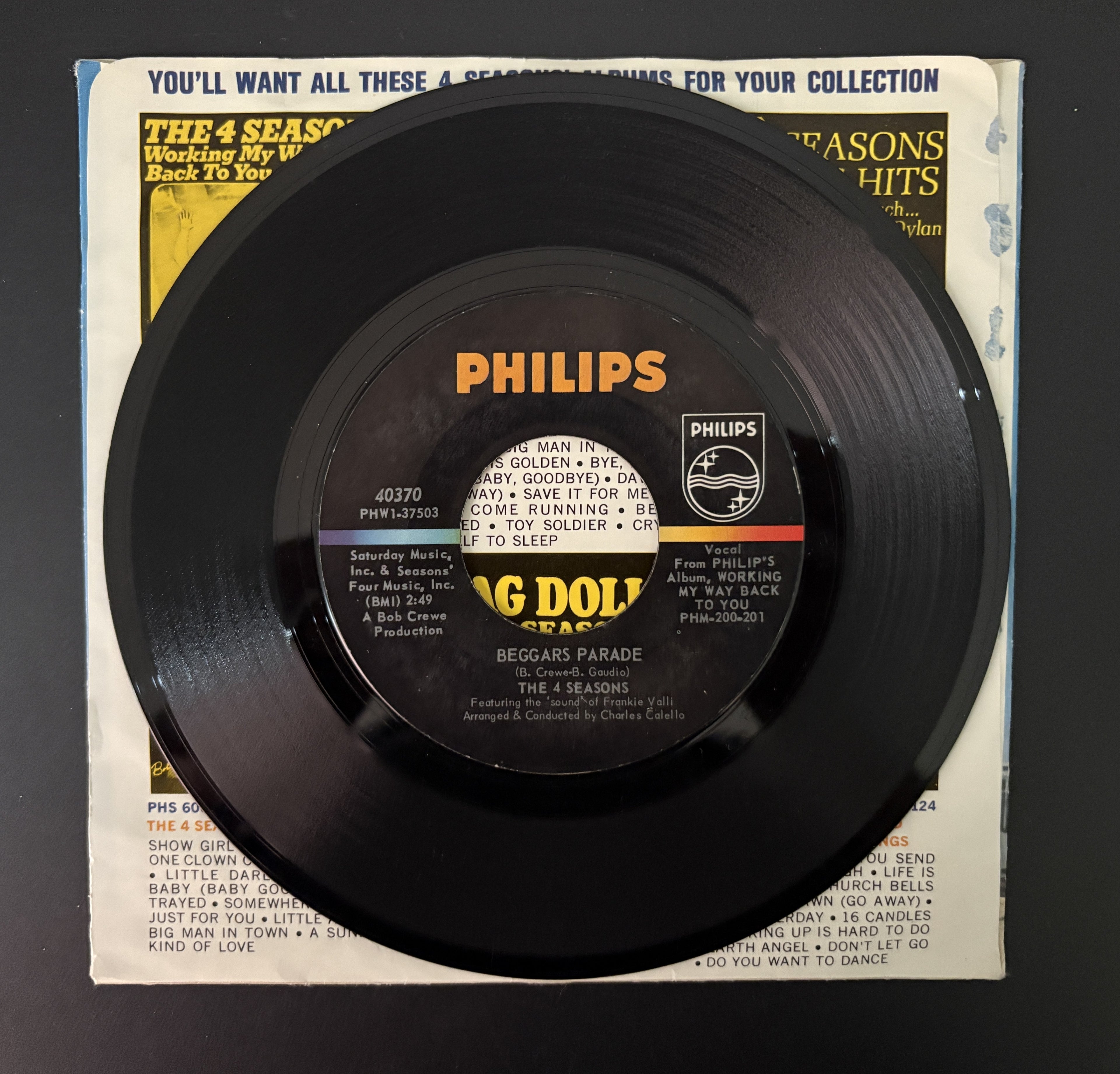 The 4 Seasons ‎– Opus 17 (Don't You Worry 'Bout Me) / Beggars Parade - 45 w\PS