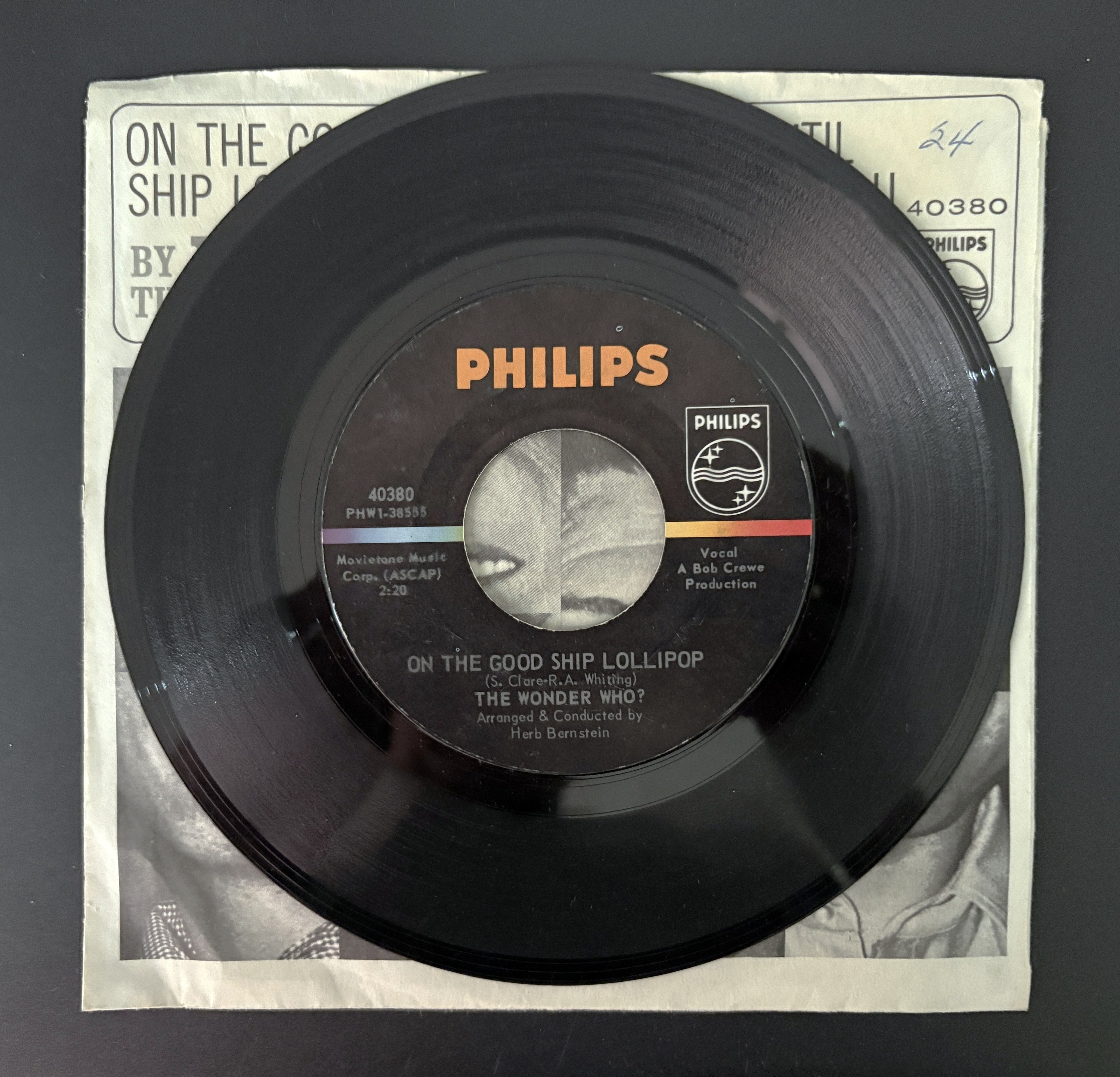 The Wonder Who? ‎– On The Good Ship Lollipop 45 - 1966 - NM-