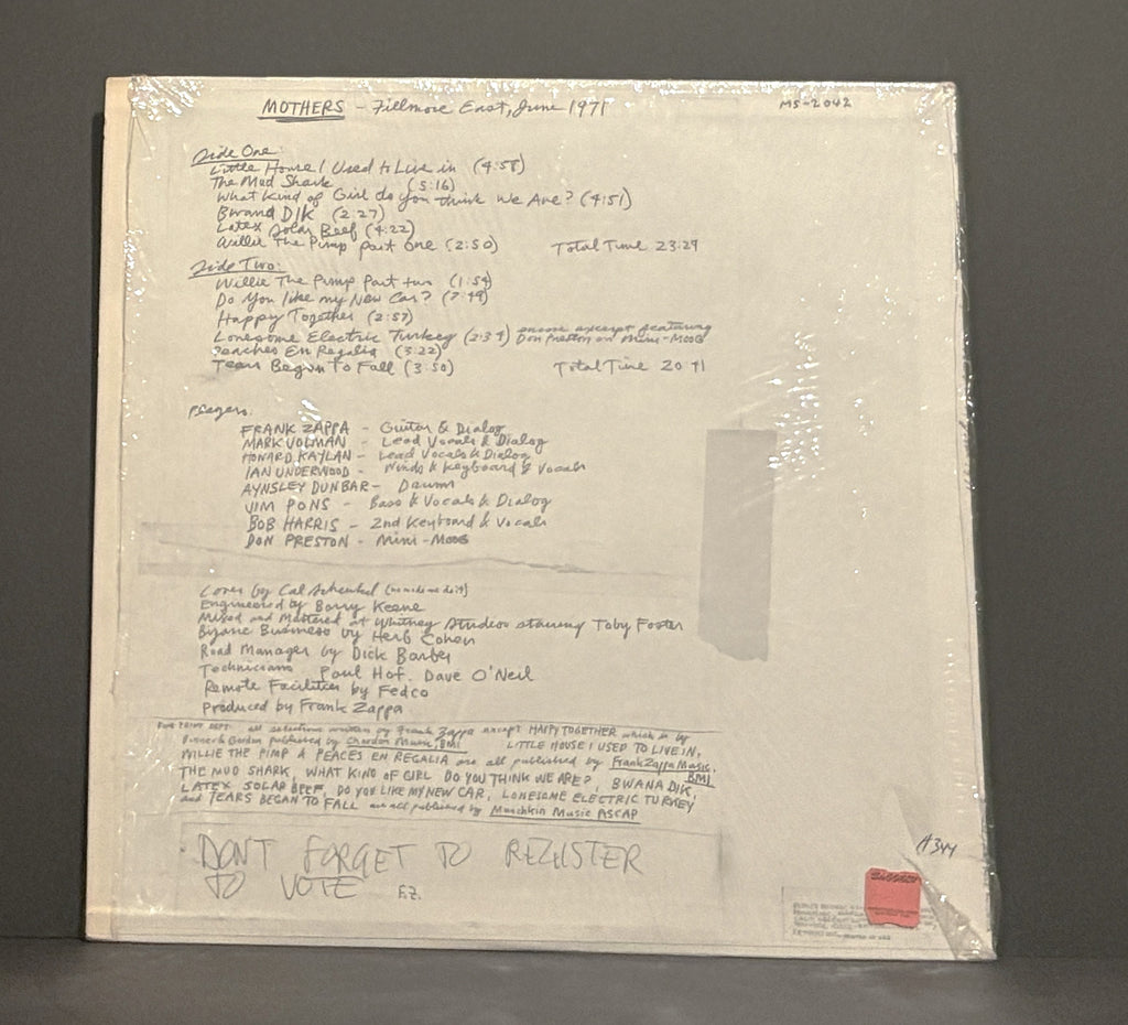 The Mothers ‎– Fillmore East LP