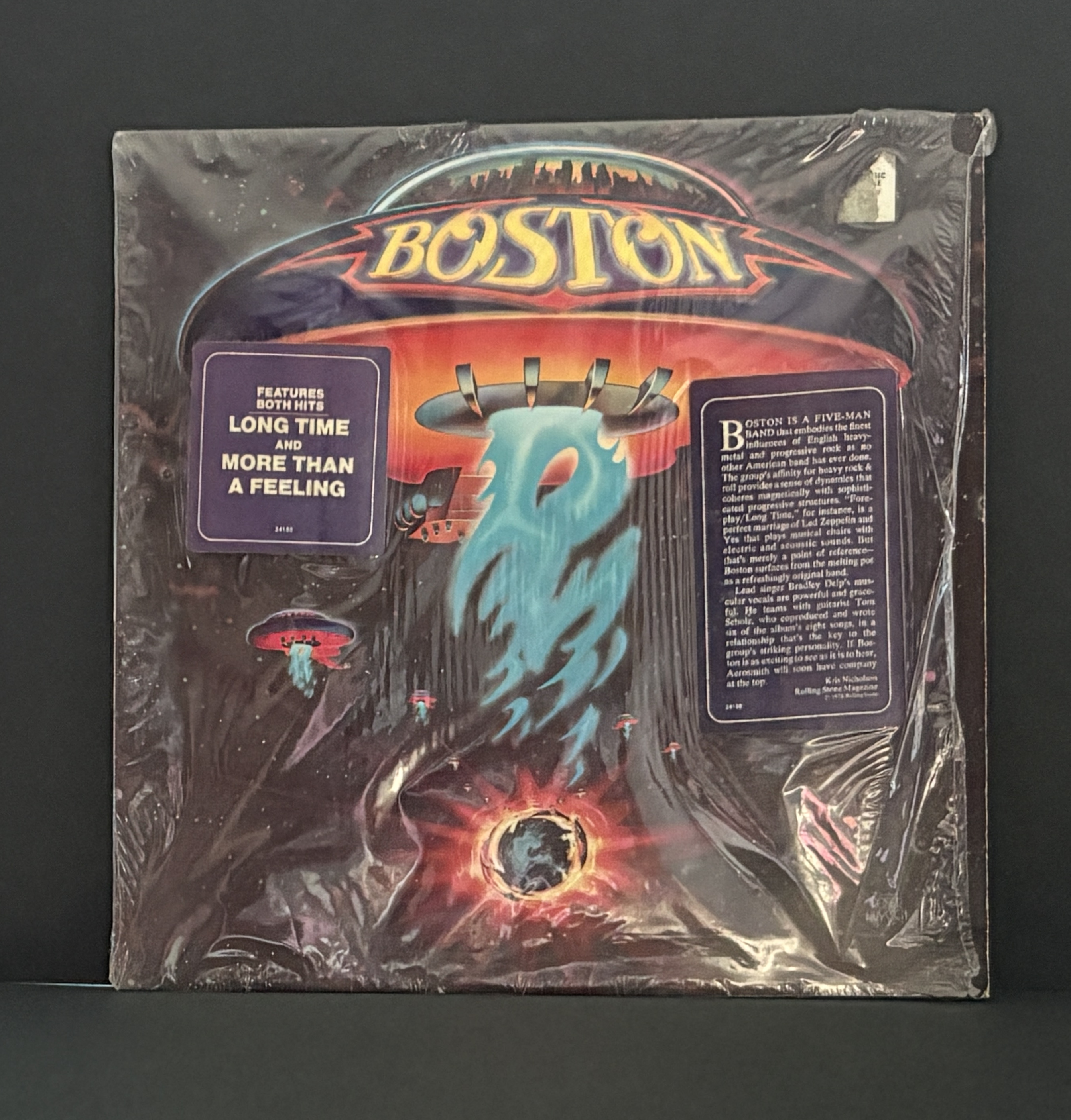 Boston - Self-titled LP - 1977 - Orange Label - Both Stickers - Shrink - NM-