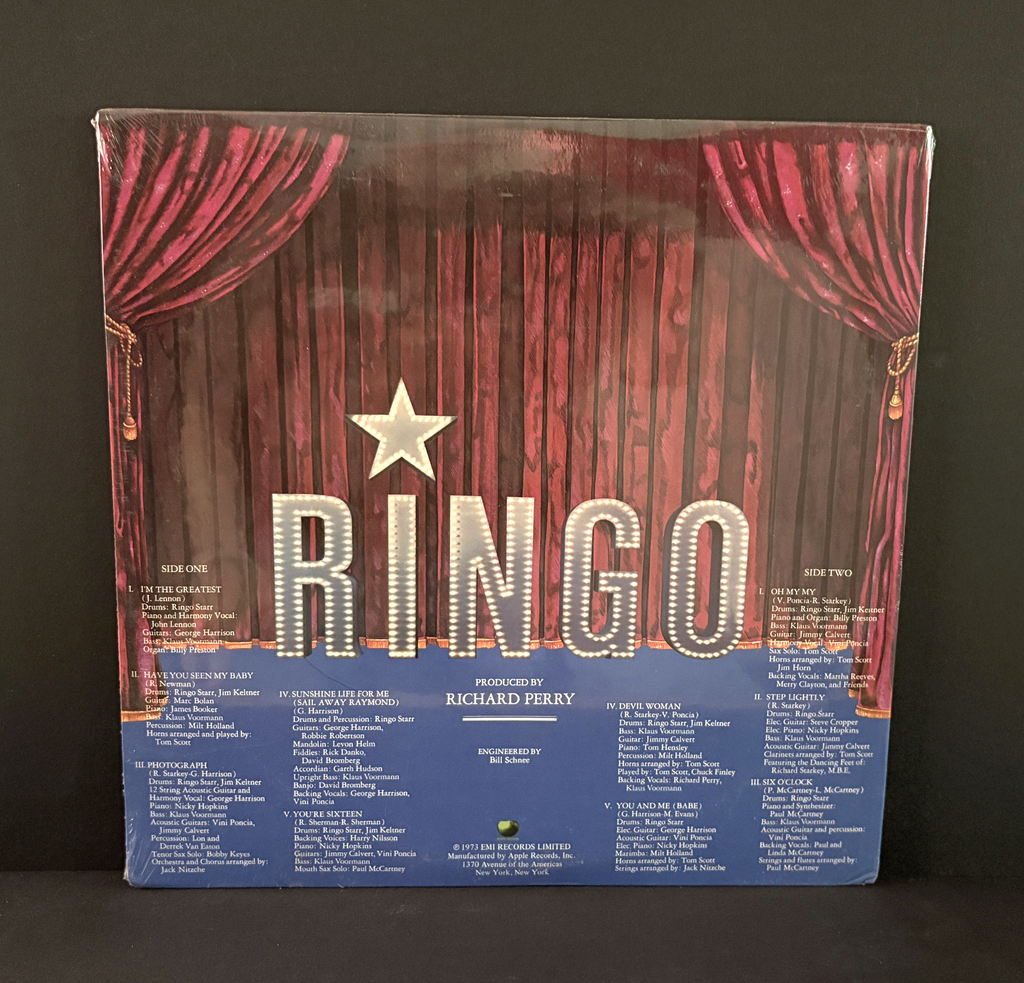 Ringo Starr - Ringo LP - Apple - 1973 - Original Issue - w\All 4 Beatles playing - SEALED!