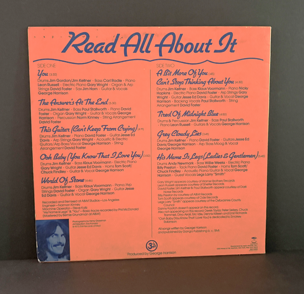 George Harrison - Extra Texture (Read All About It) LP - Apple - 1975 - D/C Cover - NM-
