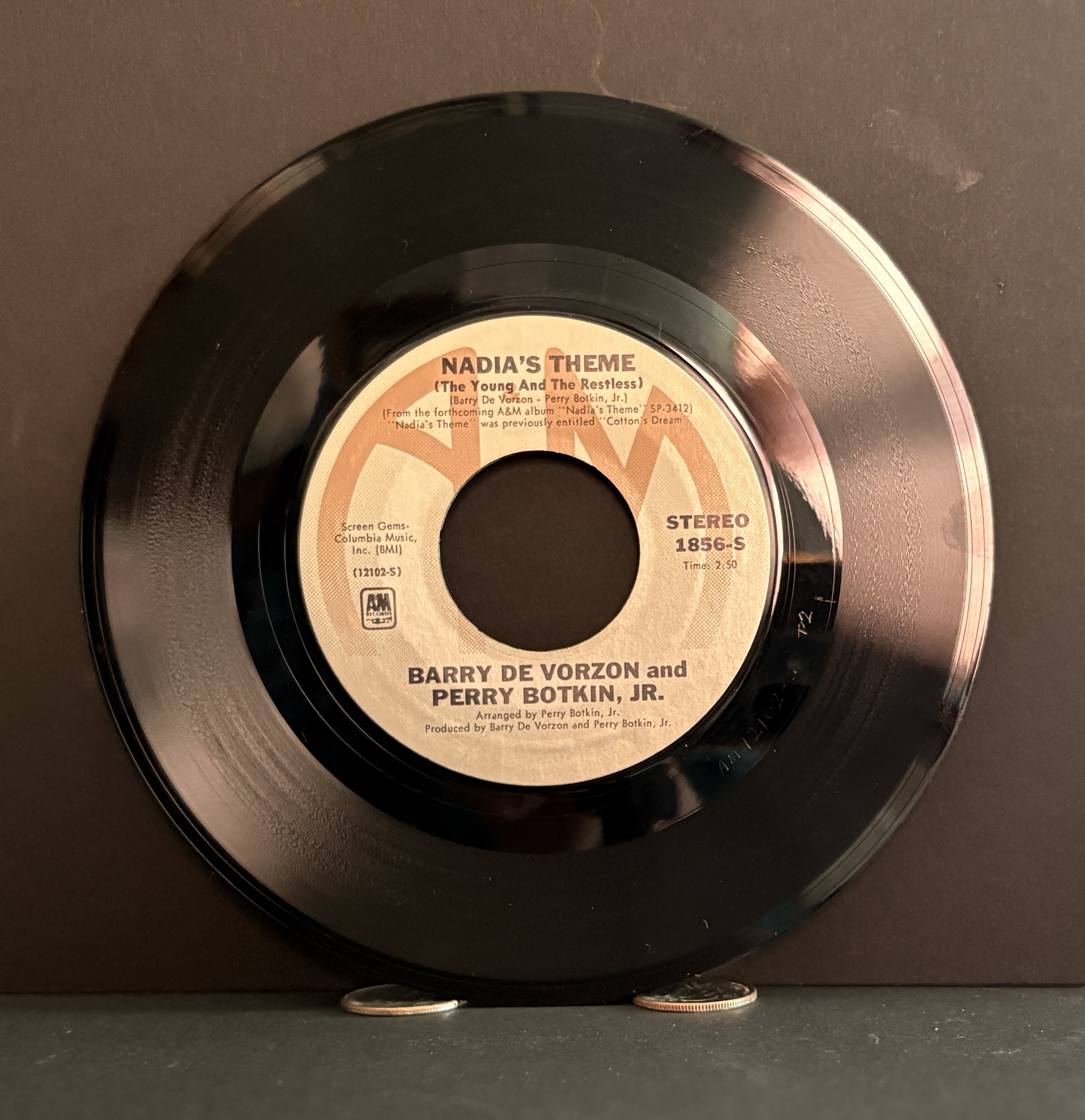 Barry De Vorzon And Perry Botkin Jr. - Nadia's Theme - A&M Records -
