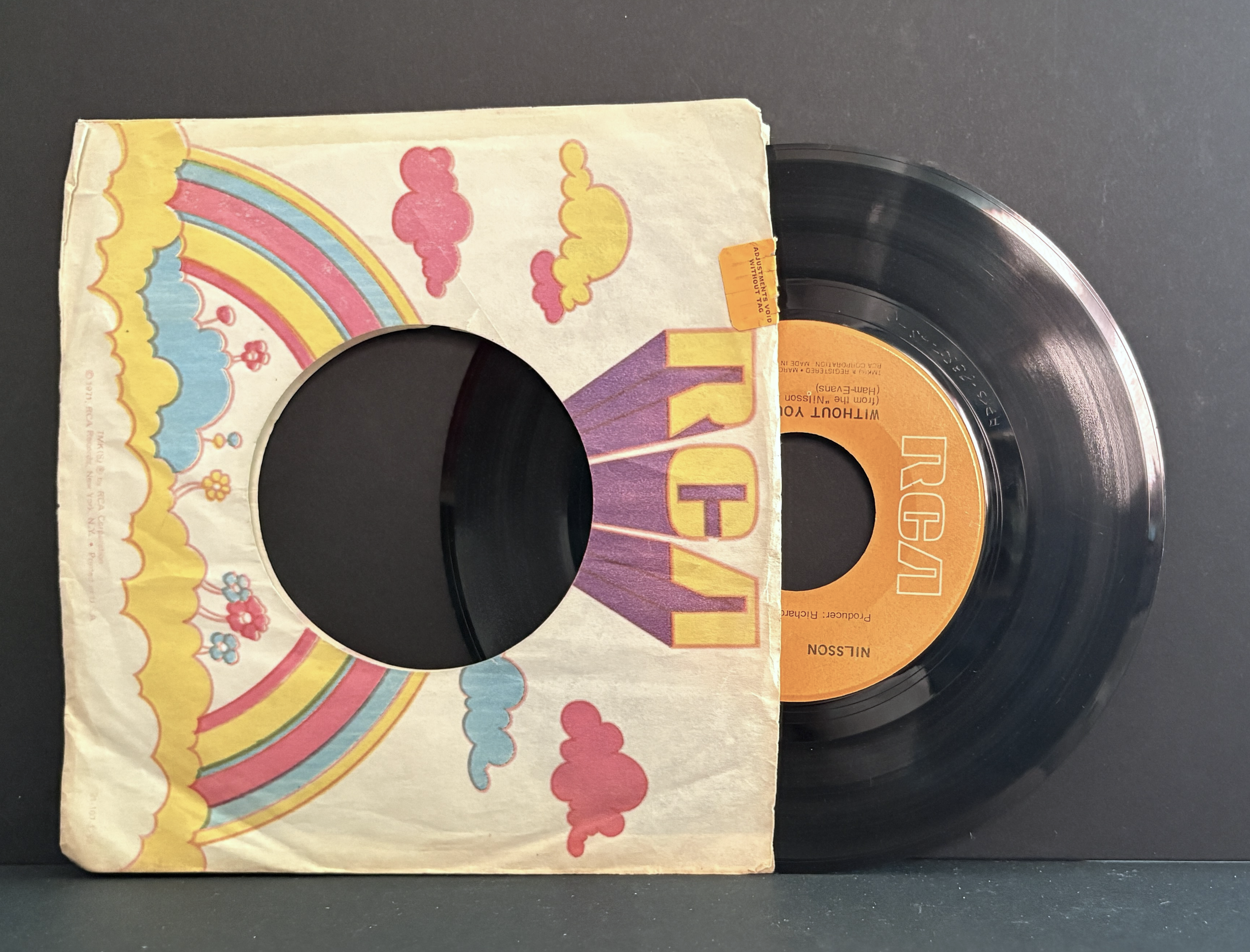 Nilsson* ‎– Without You 45 - 1971 - NM - HUGE HIT!!