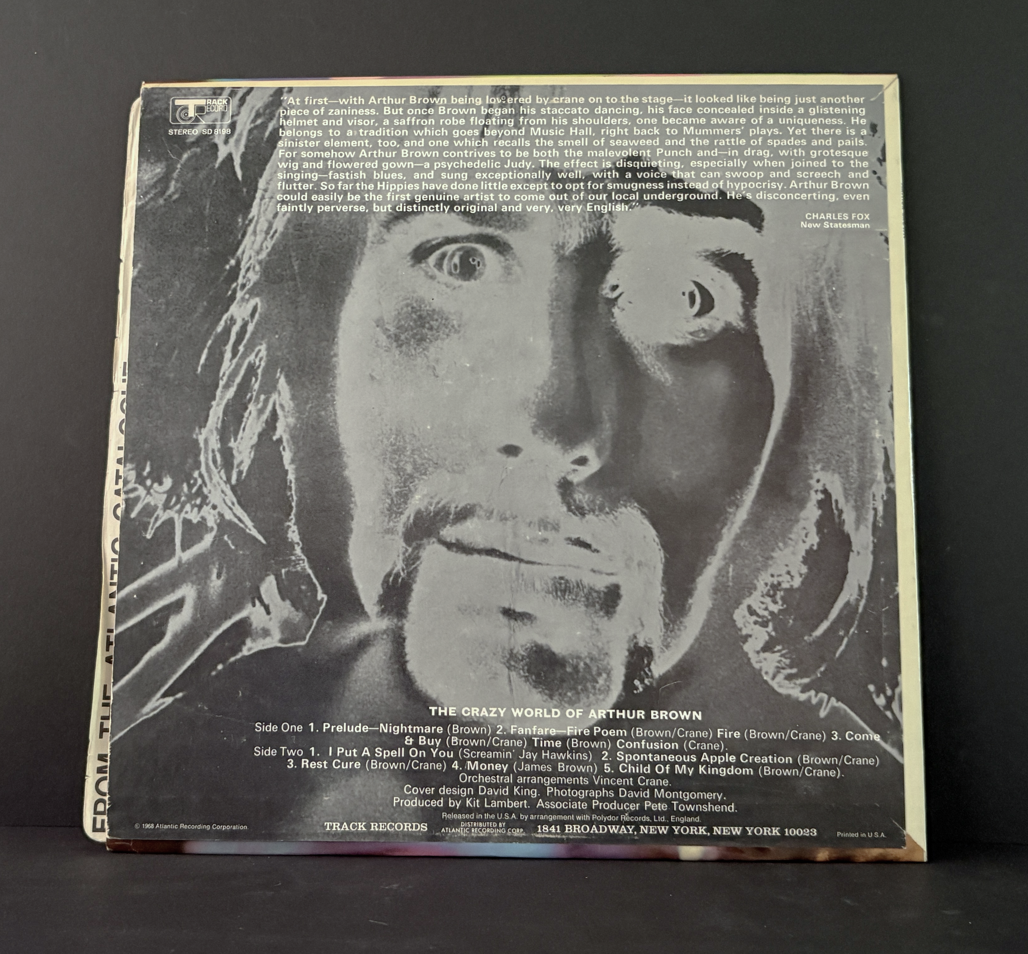 The Crazy World Of Arthur Brown ‎– Self-titled - 1968 - Track - Stereo - "FIRE"!