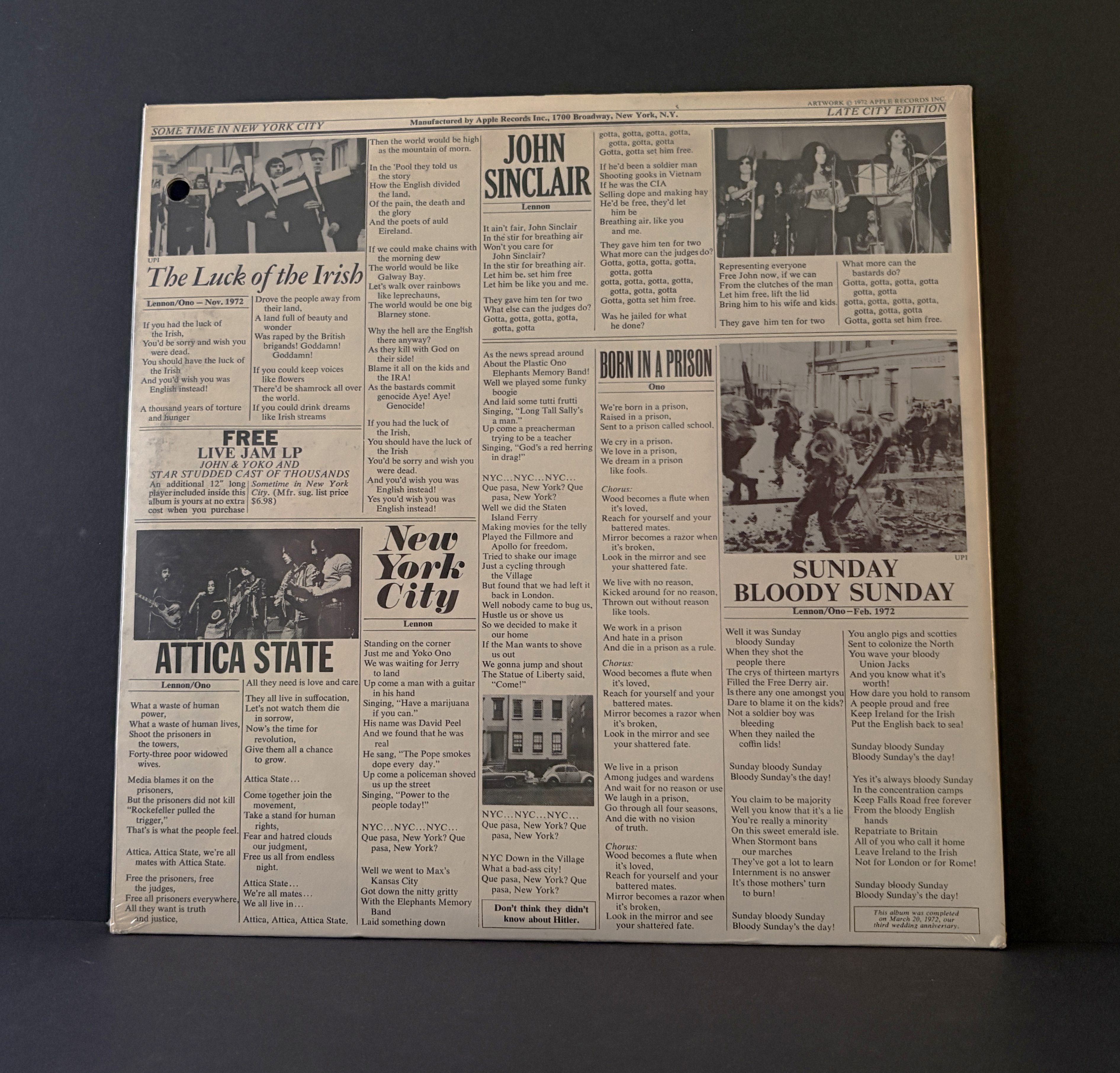 John Lennon - Sometime in NYC 2LP - 1972 - Original Apple - Promo - SEALED!