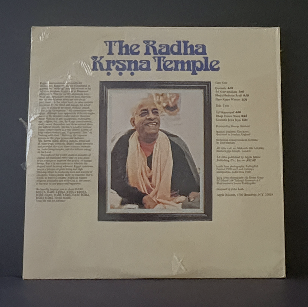 The Radha Krsna Temple LP - 1971 - Orig Apple Press - SEALED!!