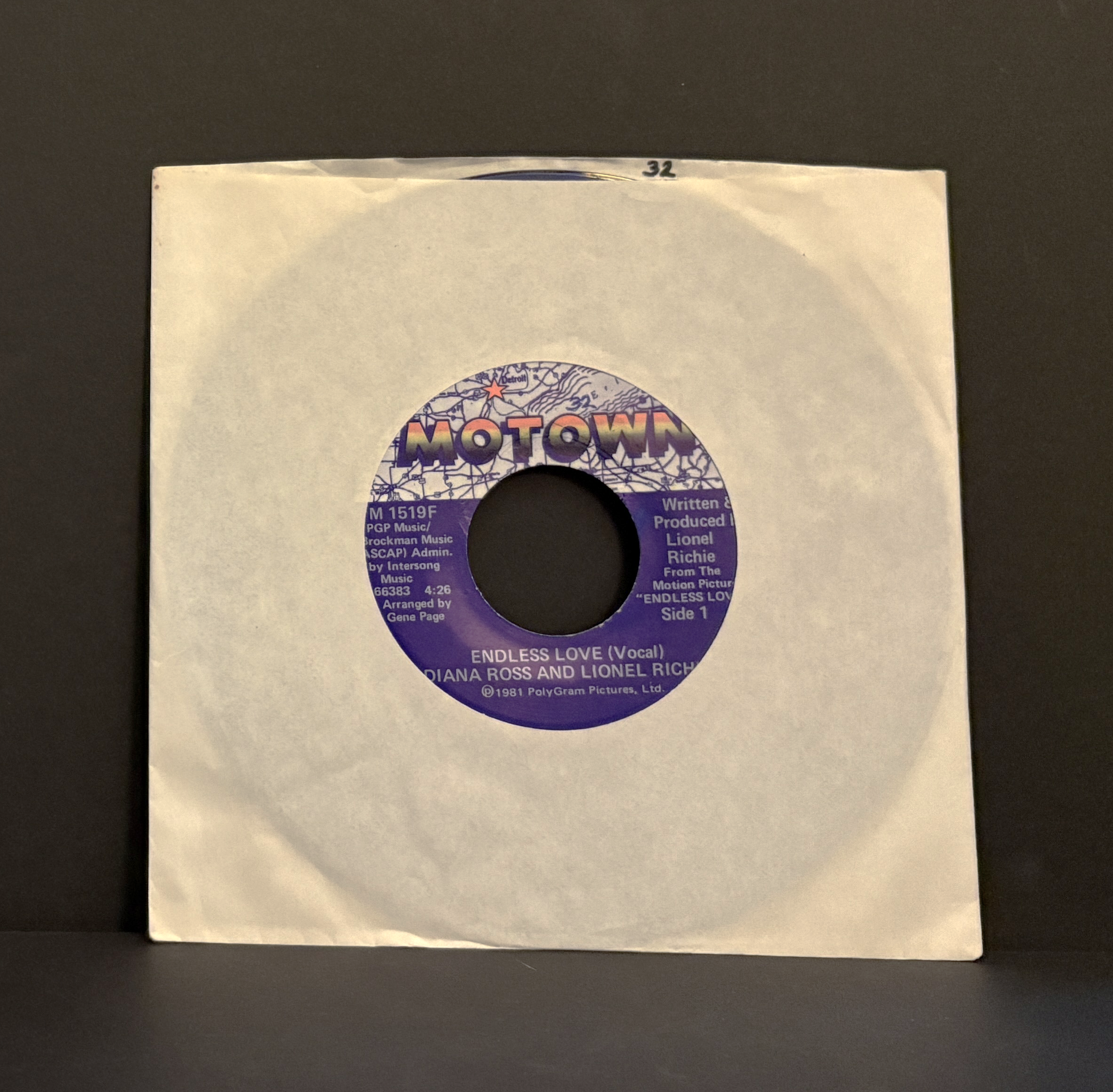 Diana Ross And Lionel Richie - Endless Love - 45 - Motown - Mint (M)