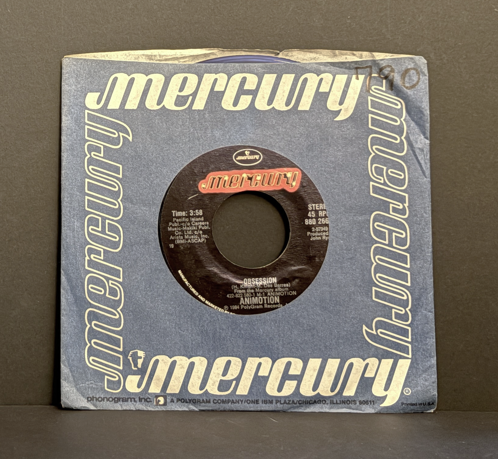 Animotion - Obsession - 45 - Mercury - Near Mint (NM or M-)