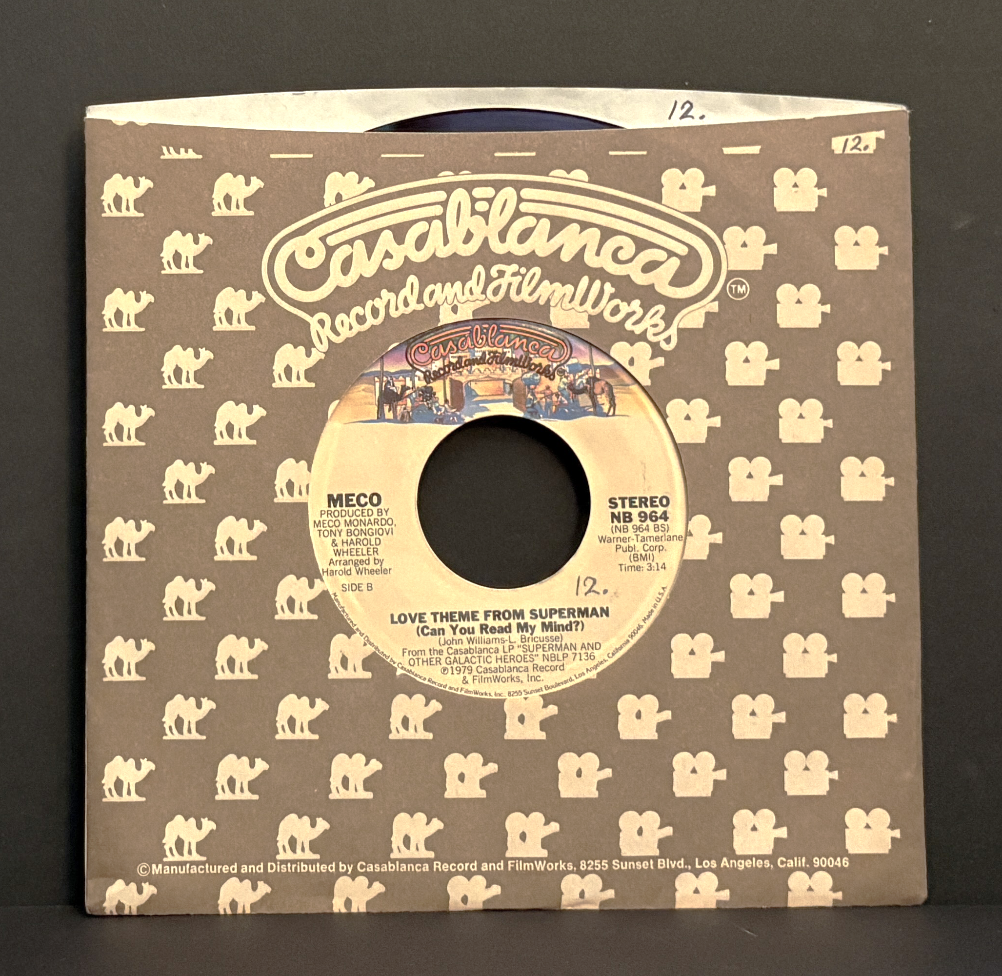 Meco Monardo - Main Title Theme From Superman - 45 - Casablanca - Near Mint (NM or M-)