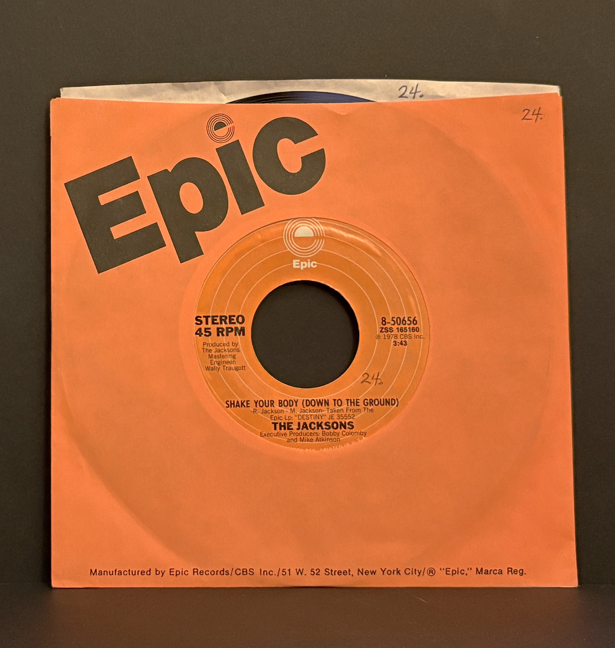 The Jacksons - Shake Your Body (Down To The Ground) - 45 - Epic - Near Mint (NM or M-)