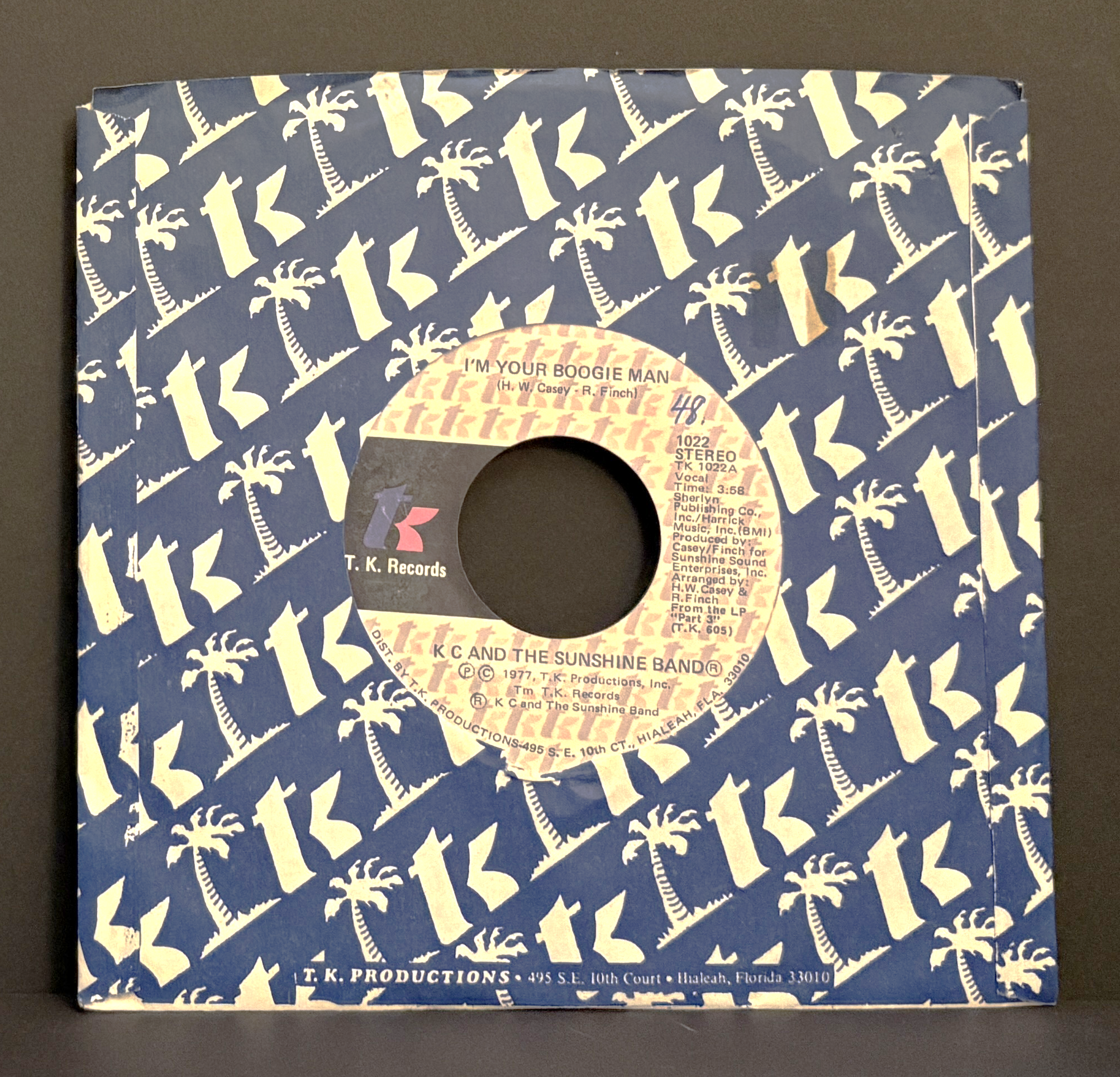 KC & The Sunshine Band - I'm Your Boogie Man - 45 - T.K. Records - Near Mint (NM or M-)