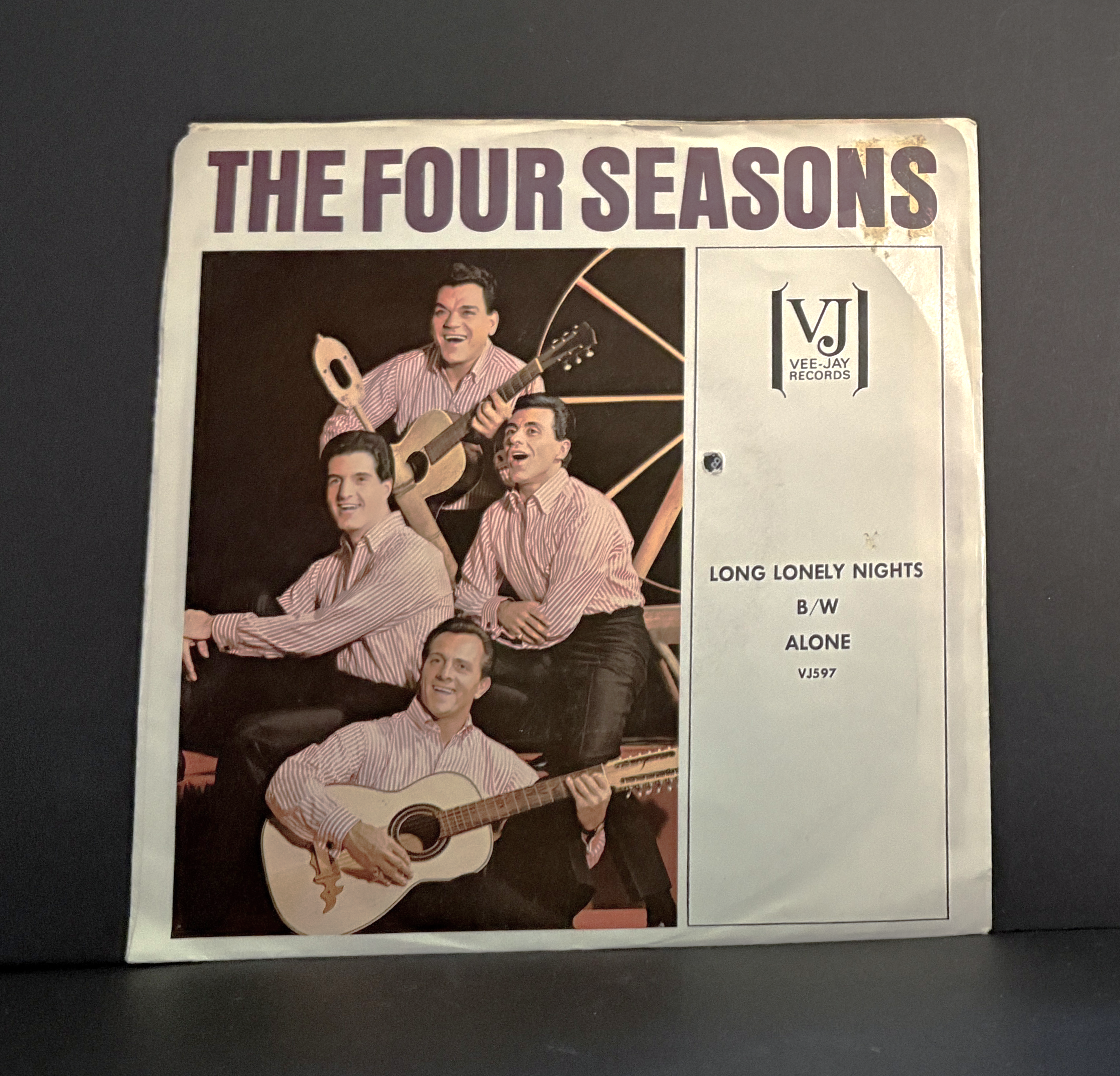 The Four Seasons ‎– Alone 45 - Vee Jay - with Picture Sleeve - NM