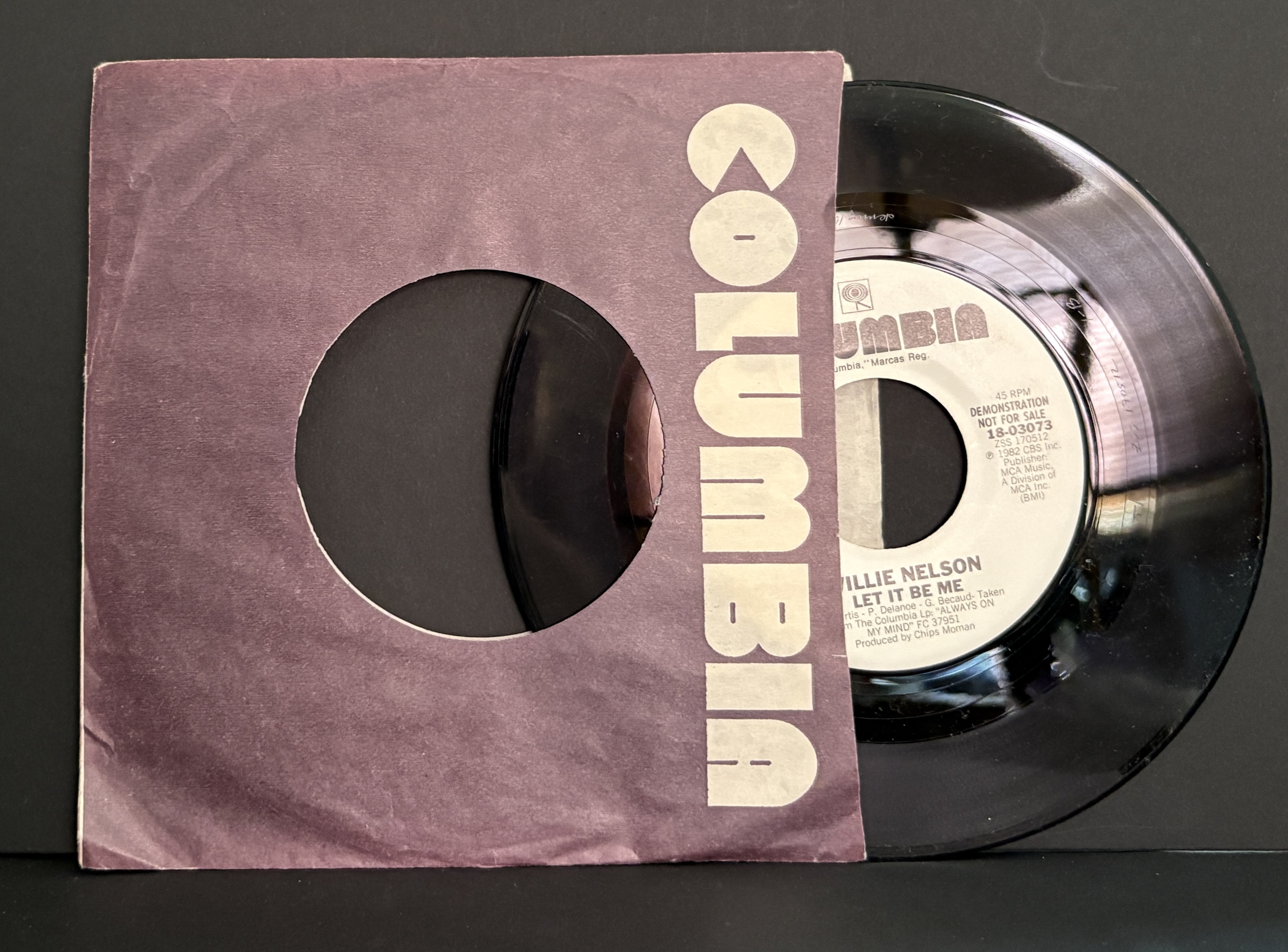 Willie Nelson - Let It Be Me 45 - Columbia - PROMO - M-