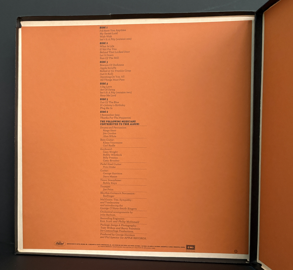George Harrison - All Things Must Pass - 1978 Release - Purple Capitol - NM!!